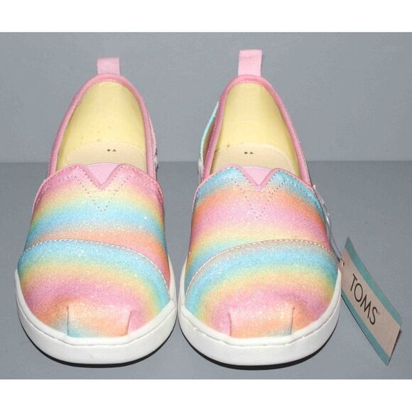 TOMS Alpargata Candy Pink Gradient Glitter Slip-On Shoes Youth Size 4 Womens 5.5 - Picture 2 of 8